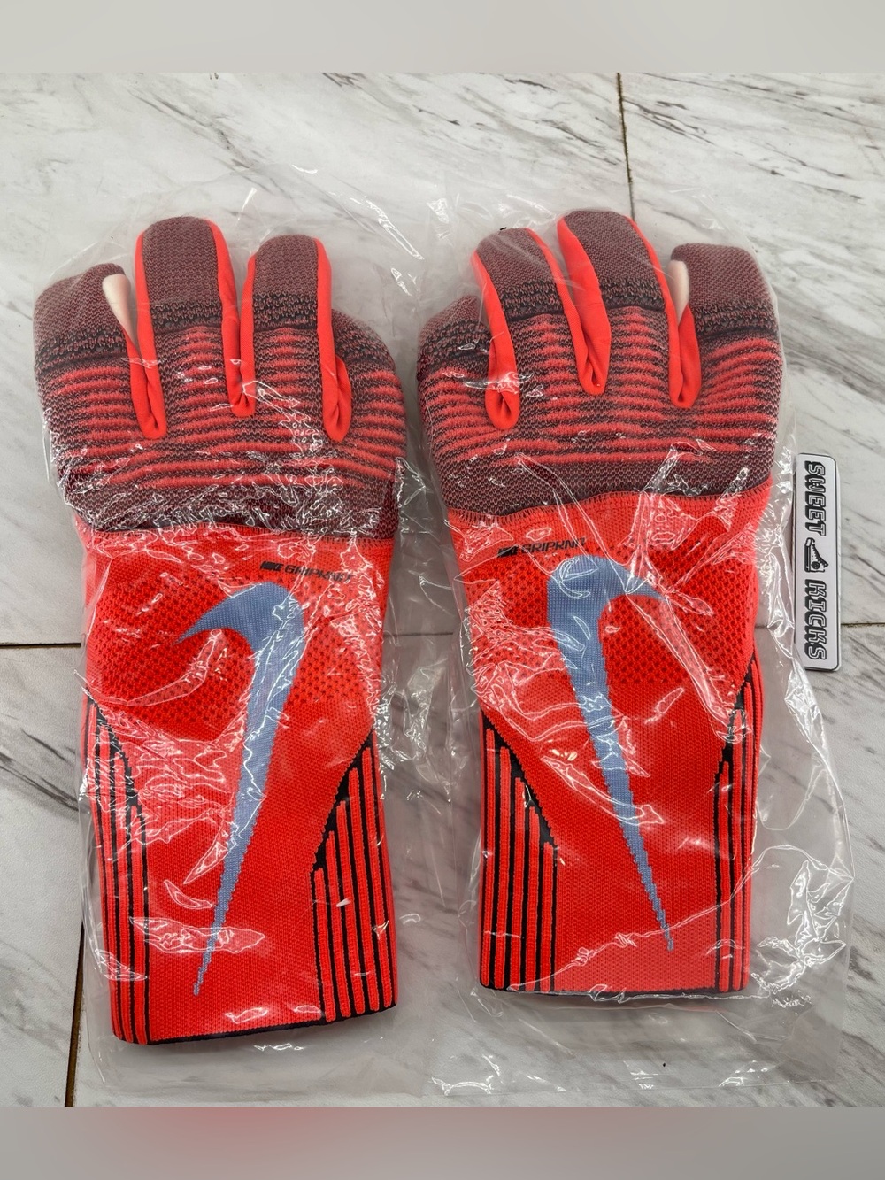 Nike Red and Gray Football Goalkeeper Gloves